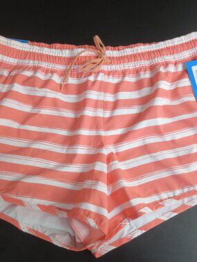 Columbia Bogata Bay Stretch Shorts Womens XL Coral Pink Striped UPF 50